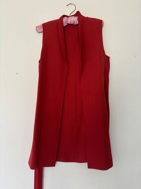 Red Eilen Fisher Wrap around Vest